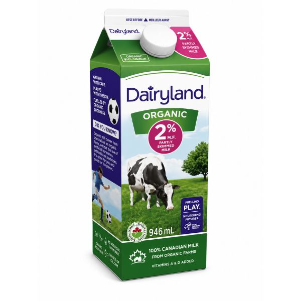 Dairyland 2% Organic Partly Skimmed Milk, 1L