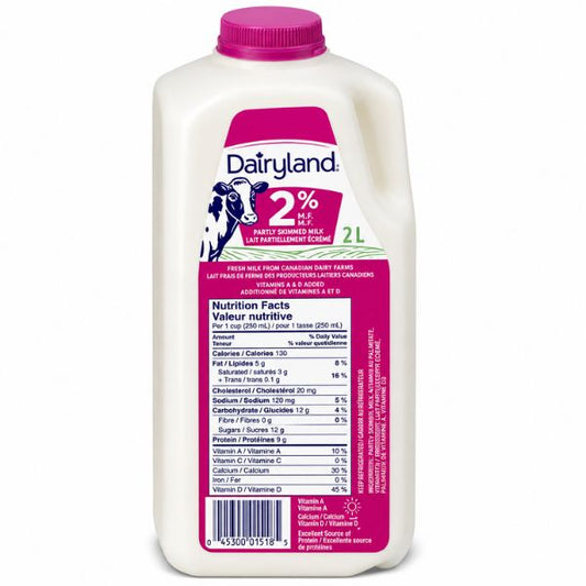 Dairyland 2% Partly Skimmed Milk, 2L
