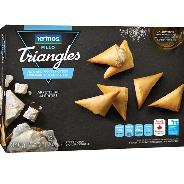 Krinos Fillo Triangles Feta Cheese, 12pc