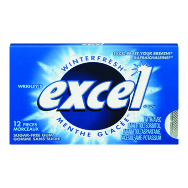 Excel Winter Fresh sugar-free gum with mint flavor