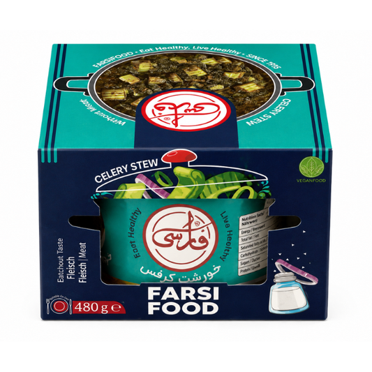 خورش کرفس بدون گوشت کنسرو فارسی — ۴۸۰ گرم
