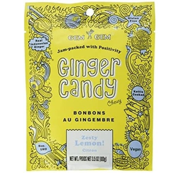 Gem Gem Ginger Candy Lemon ,100gr