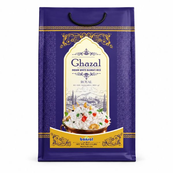 Ghazal Royal Indian White Basmati Rice, 10lbs