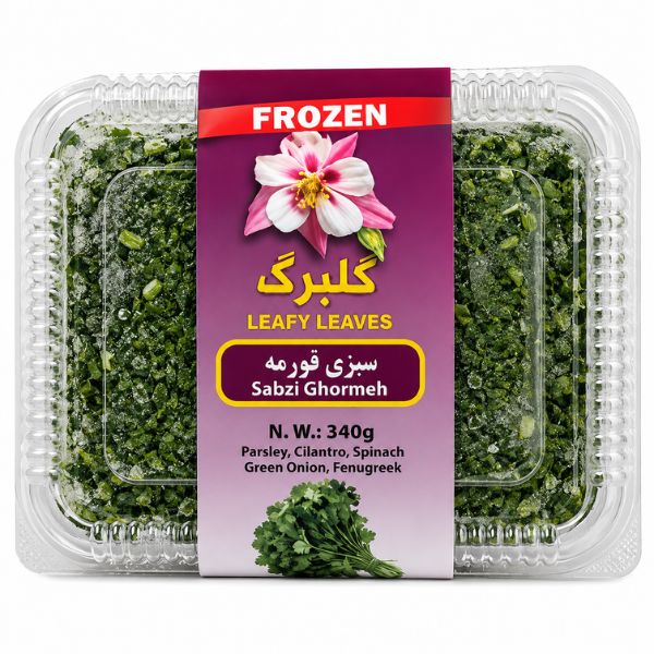 سبزی منجمد قورمه گلبرگ — ۳۴۰ گرم (سرخ نشده)