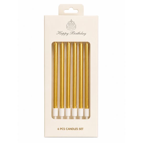 Gold Candle Set, 6pcs