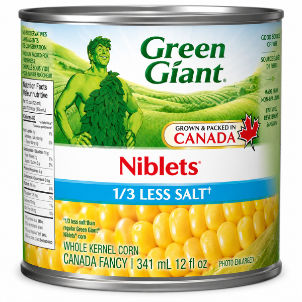 Green Giant Niblets 1/3 Less Salt Canned Corn, 341ml