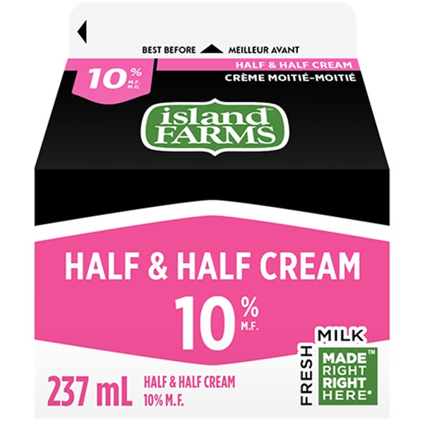 Island Farm 10% Cream half & half, 237ml