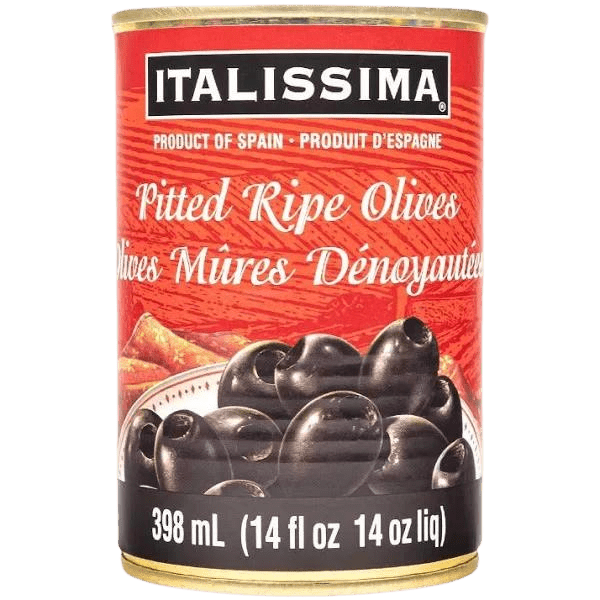 Italissima Black Olives Pitted, 398ml