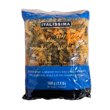 Italissima Fusilli Tri-colour pasta
