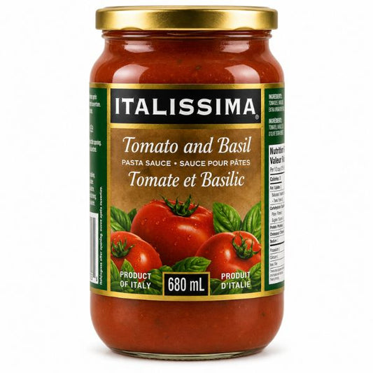 Italissima Tomato & Basil Pasta Sauce, 680ml