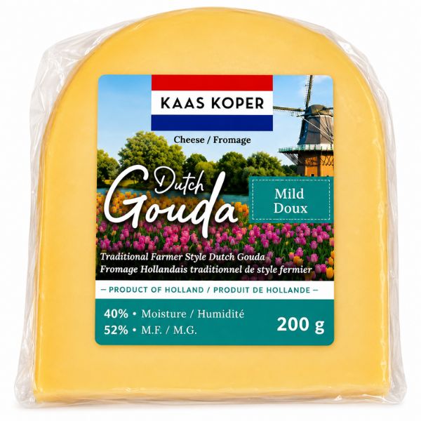 Kaas Koper Mild Gouda Cheese, 200gr