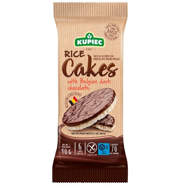 Kupiec Rice Cakes with Belgian dark chocolate