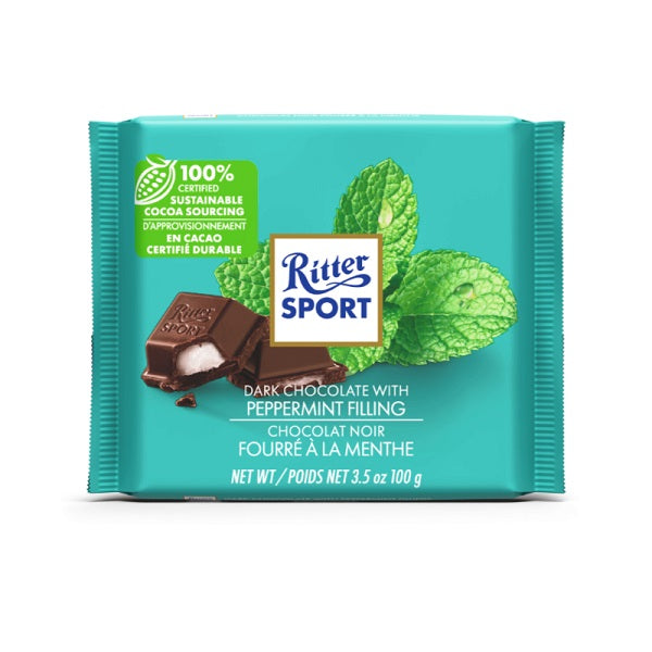 Ritter Sport Dark Chocolate With Mint, 100gr