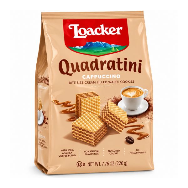 Loacker Wafer Quadratini Cappuccino, 250gr