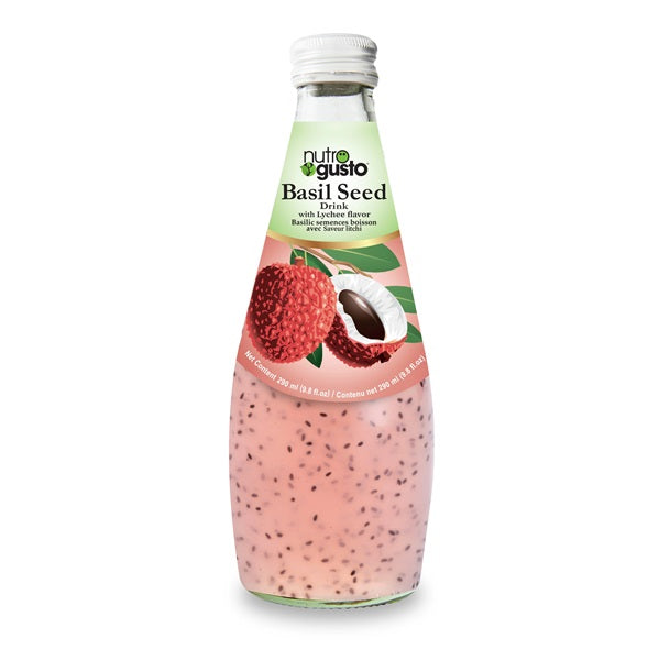 Nutrogusto Basil Seed Drink With Lychee, 290 ml