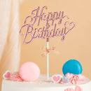 Pink Happy Birthday Cake Toppers