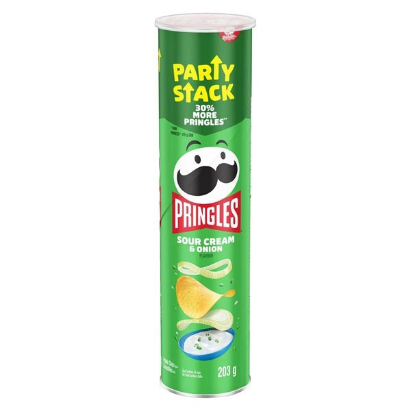 Pringles Sour Cream & Onion Potato Chips, 203g