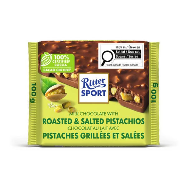 Ritter Sport  Milk Chocolate With Pistachio, 100gr