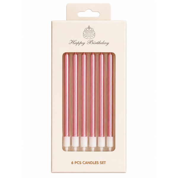 Rose Gold Candle Set, 6pcs
