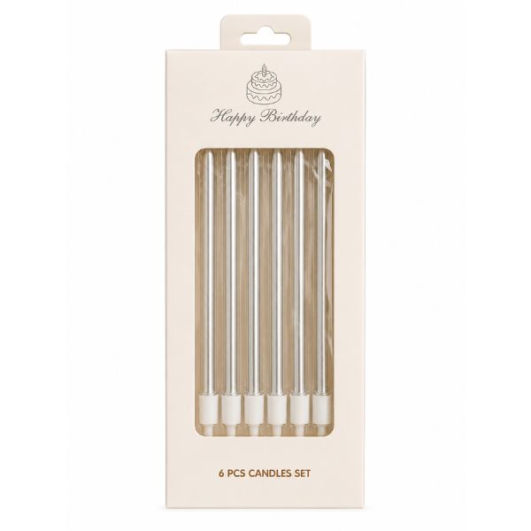 Silver Candle Set, 6pcs