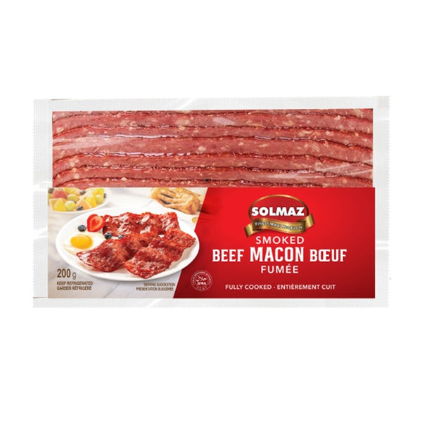Solmaz Smoked Beef Bacon, 250gr