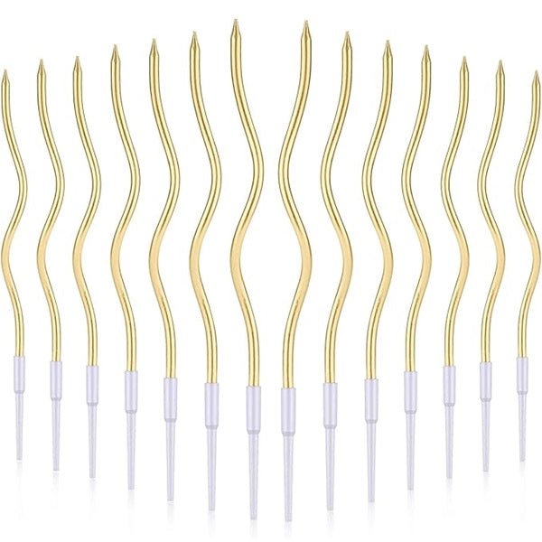 Twist Gold Cake Candles, 6pcs