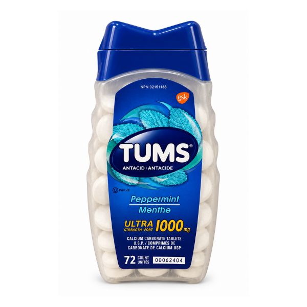 Tums Antacid Peppermint, 72's