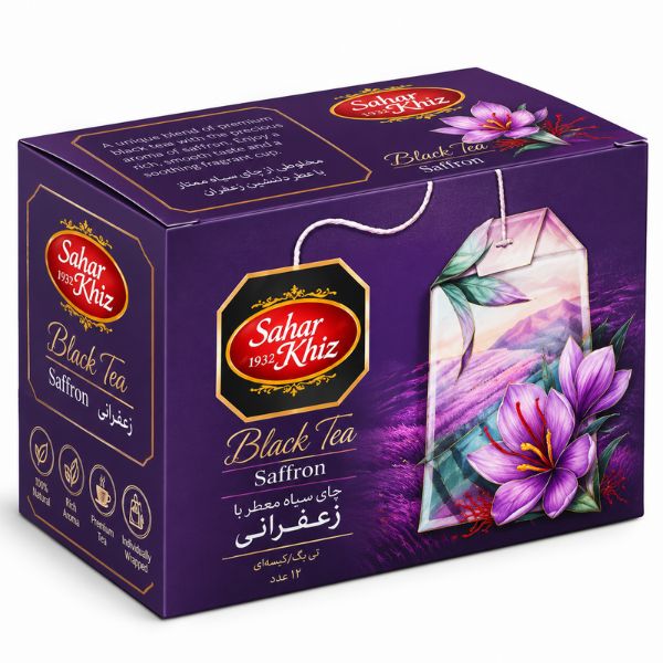 Saharkhiz Saffron Black Tea Bag 20 Ct