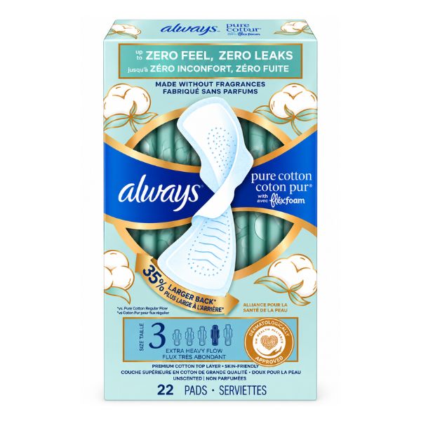 Always Pure Cotton Size 3, 22Pads