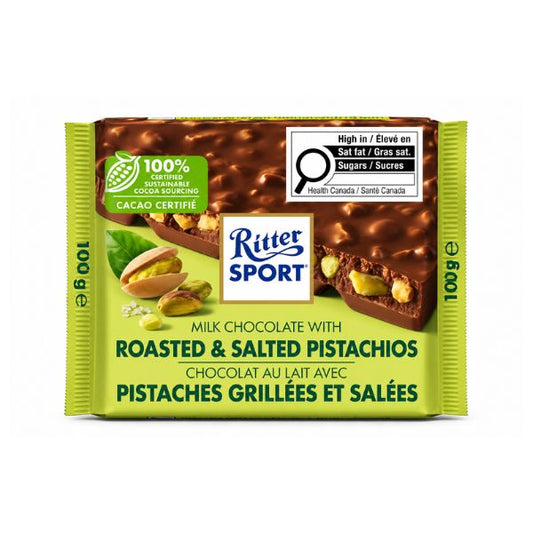 Ritter Sport  Milk Chocolate With Pistachio, 100gr