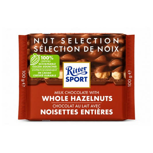 Ritter Sport Milk Chocolate With Whole Hazelnuts, 100gr