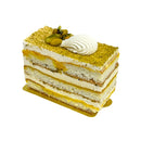 V-Pistachio Saffron Cake Slice