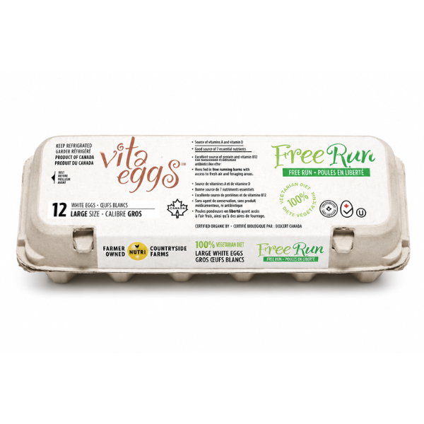 Vita Eggs Organic Free Run Large, 1doz
