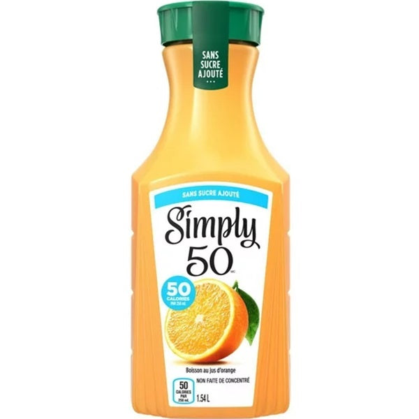 Simply 50 No Sugar Added Orange Juice, 1.54L