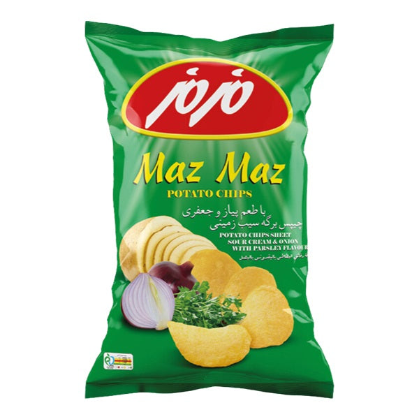 Maz Maz Onion & Parsley Potato Chips, 114gr