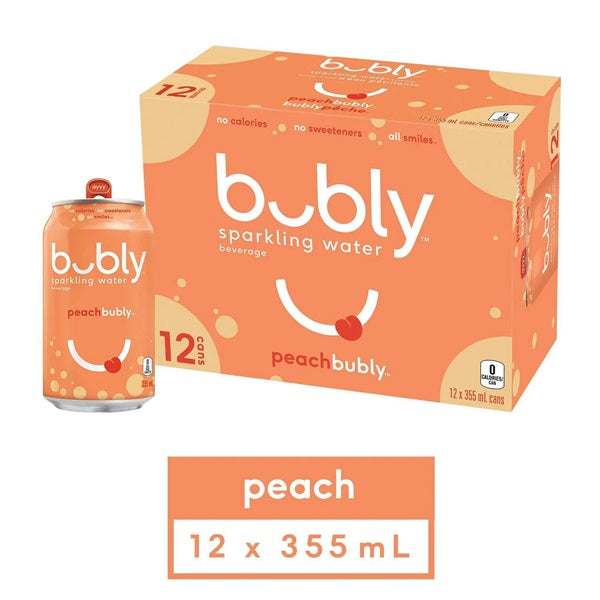 Bubly Sparkling Peach, 335ml (12cans)