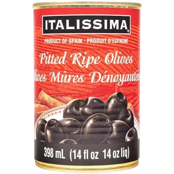 Italissima Black Olives Pitted, 398ml