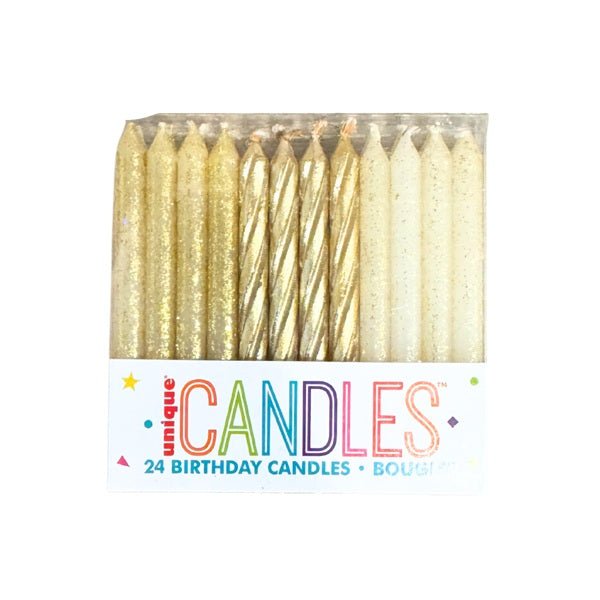 gold birthday candles