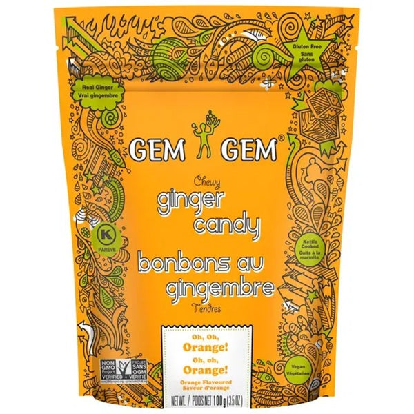 Gem Gem Ginger Candy Orange ,100gr