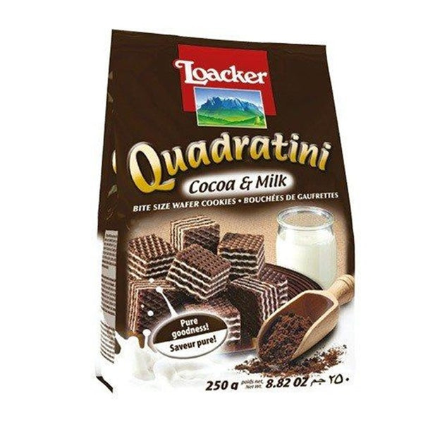 Loacker Wafer Quadratini Cocoa & Milk, 250gr