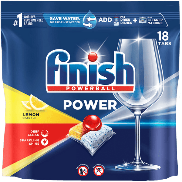 Finish Dishwasher Powerball Quantum Lemon, 18ct