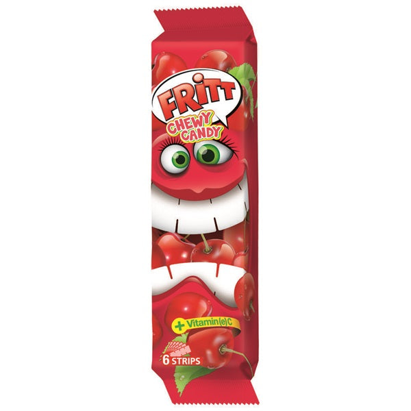 Fritt Chewy Candy Cherry, 6 Strips