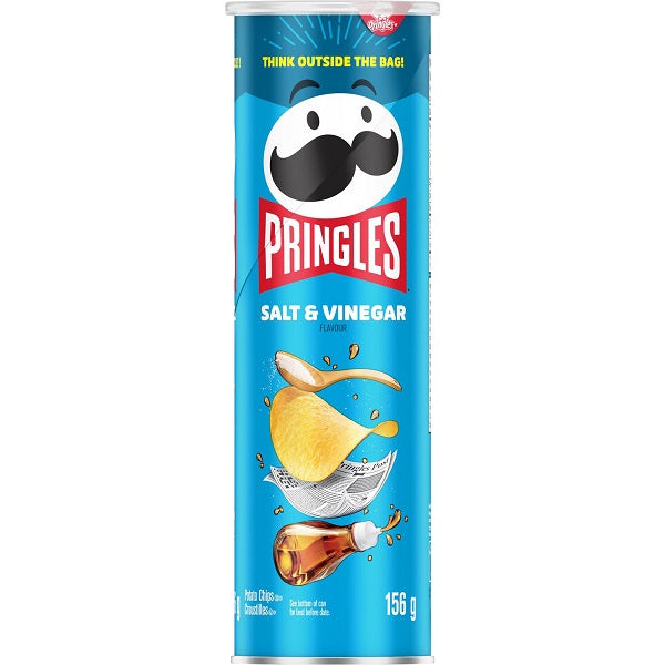 Pringles Salt & Vinegar Potato Chips, 156gr