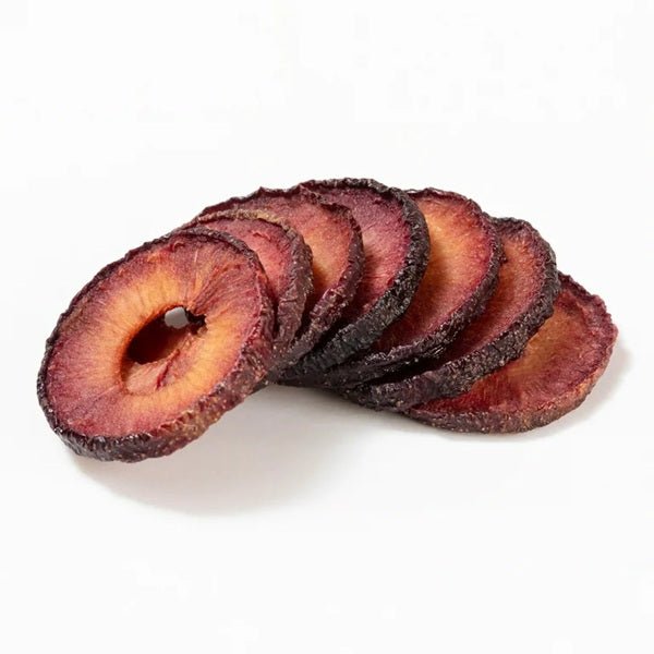 shaped slices of red plum