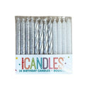 silver birthday candles