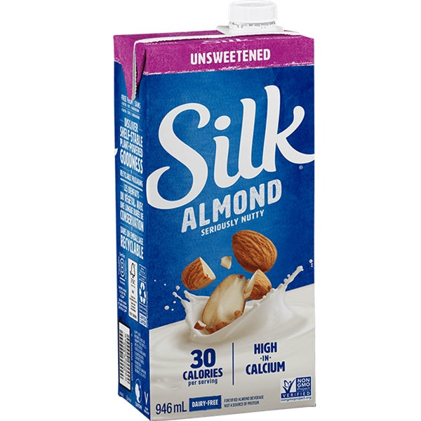 Silk Almond Milk,Unsweetened, 946ml