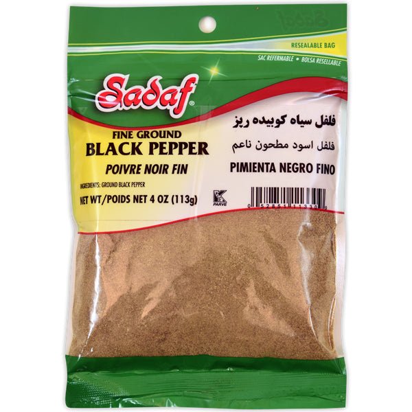 Sadaf Black Pepper, Ground Fine 4 oz