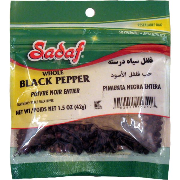 Sadaf Black Pepper, Whole 1.5 oz