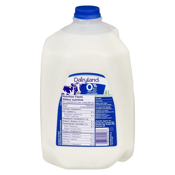 Dairyland 0% Skimmed Milk 4L