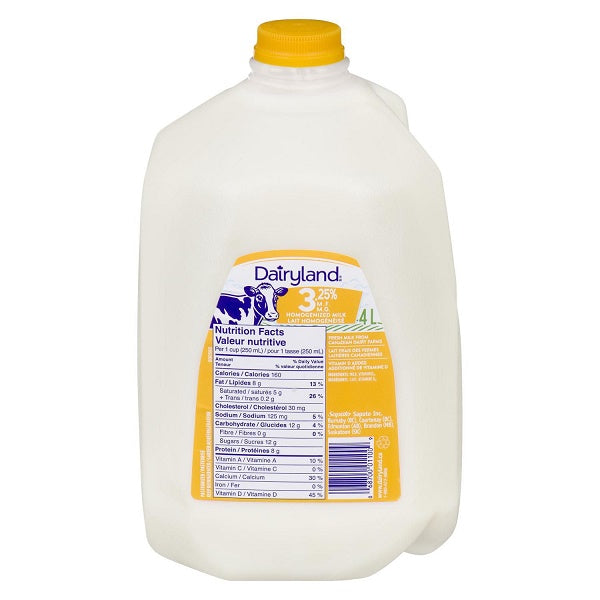 Dairyland 3.25% Homogenized Milk, 4L